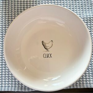 Rae Dunn White Ceramic Dinner Bowl with Chicken Design